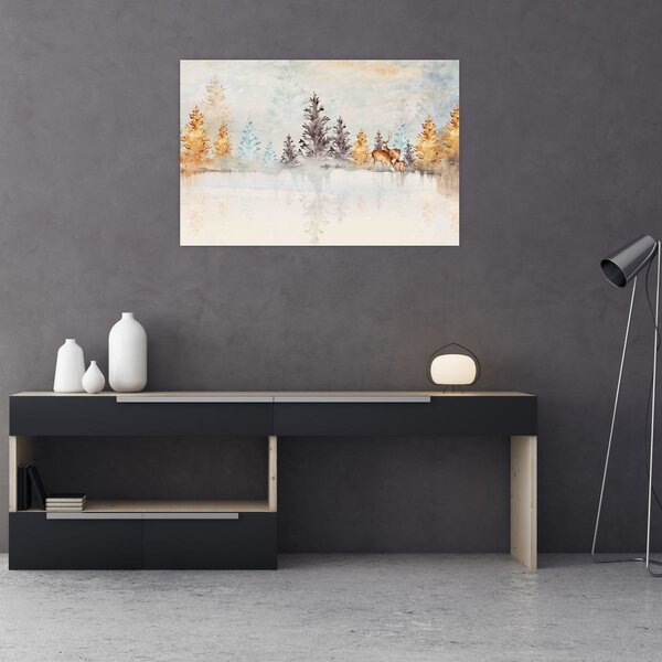 Tablou - Pădure în acuarelă (90x60 cm)