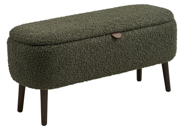 Banca cu spatiu de depozitare Harlow, Verde, 37x95x45 cm