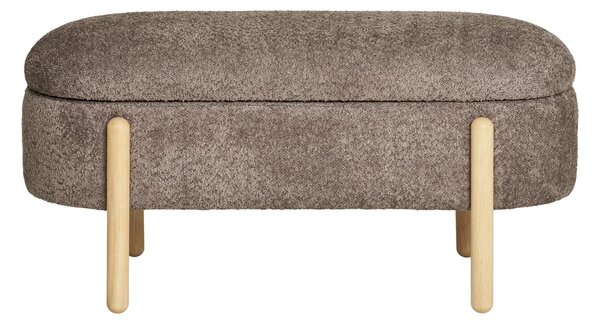 Banca cu spatiu de depozitare Branca, Maro, 40x97x48 cm