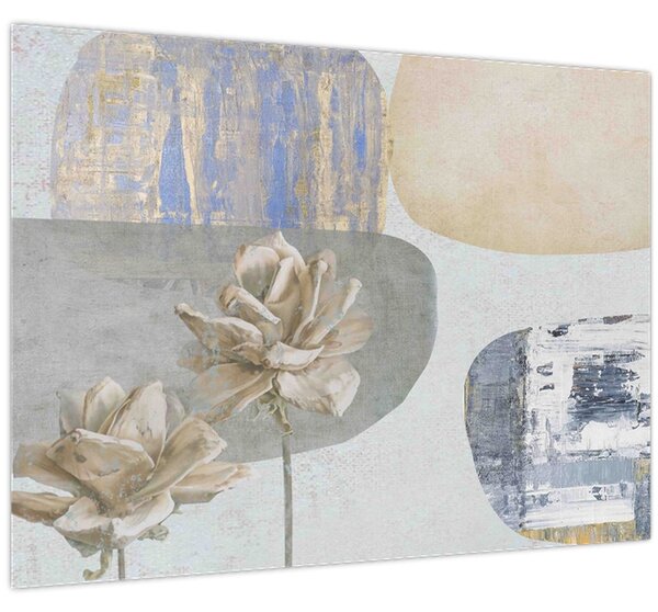 Tablou - Pictură flori și texturi (70x50 cm)