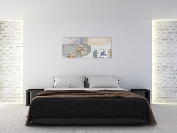 Tablou - Pictură flori și texturi (120x50 cm)