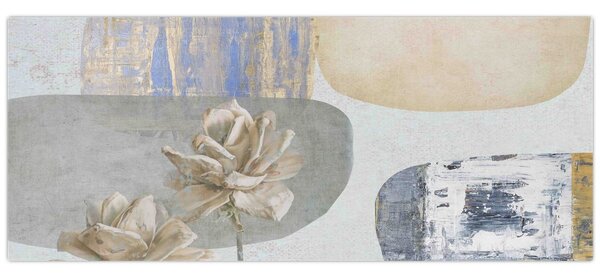 Tablou - Pictură flori și texturi (120x50 cm)