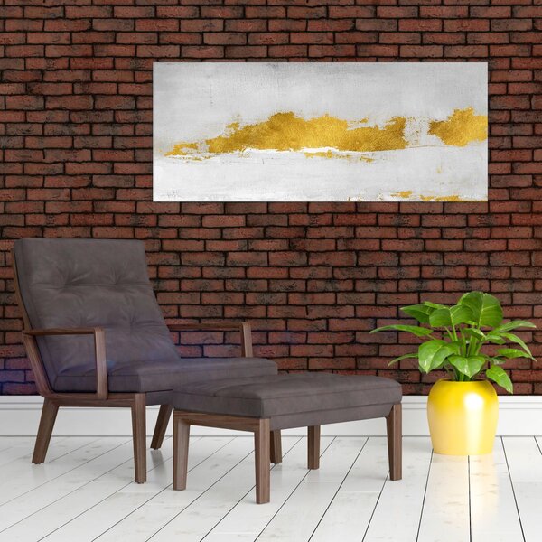 Tablou - Mișcări aurii și gri (120x50 cm)