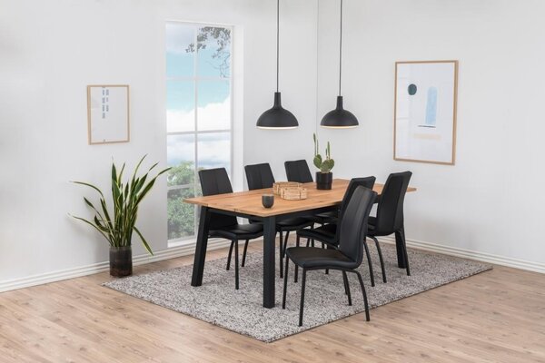 Scaun dining Asama, Negru, 95x43.5x57 cm