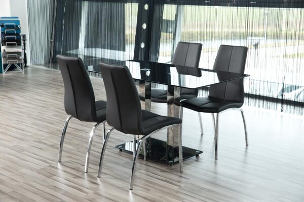 Scaun dining Asama V1, Negru, 95x43.5x57 cm