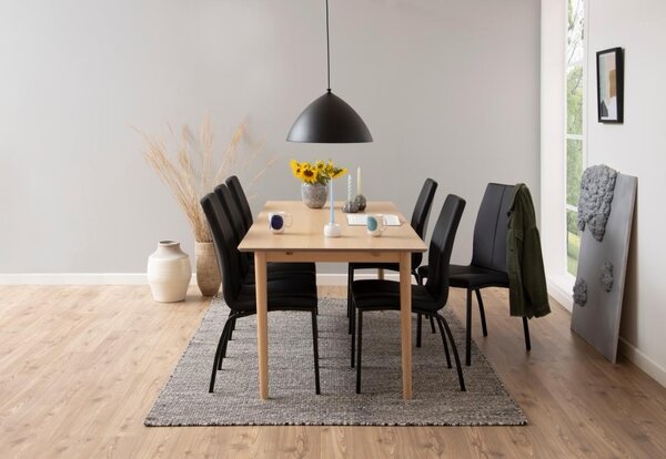 Scaun dining Asama, Negru, 95x43.5x57 cm