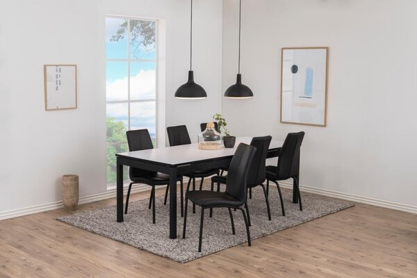 Scaun dining Asama, Negru, 95x43.5x57 cm