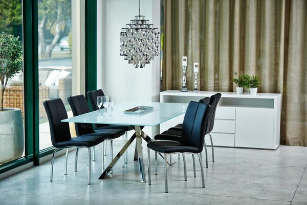 Scaun dining Asama V1, Negru, 95x43.5x57 cm