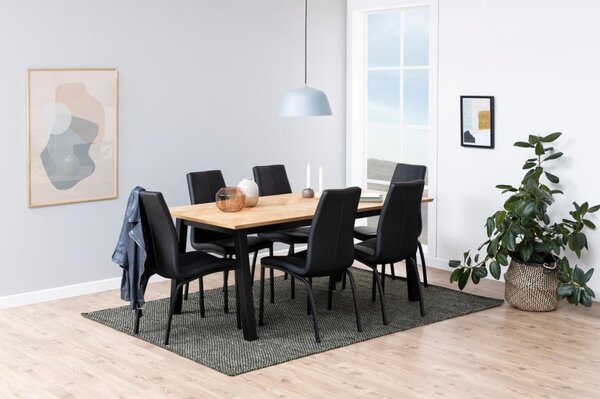 Scaun dining Asama, Negru, 95x43.5x57 cm