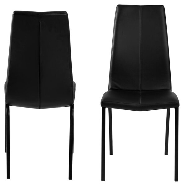 Scaun dining Asama, Negru, 95x43.5x57 cm
