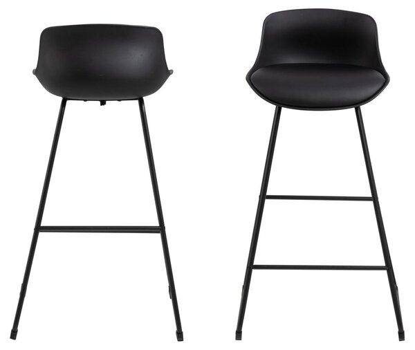 Scaun de bar Tina, Negru, 94x43x49 cm