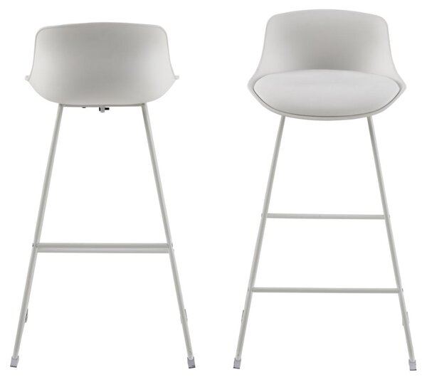 Scaun de bar Tina, Alb, 94x43x49 cm