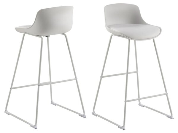 Scaun de bar Tina, Alb, 94x43x49 cm