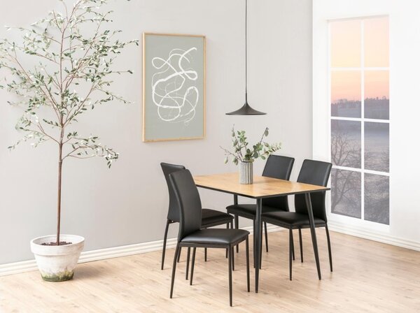 Scaun dining Demina V1, Negru, 92x43.5x53 cm