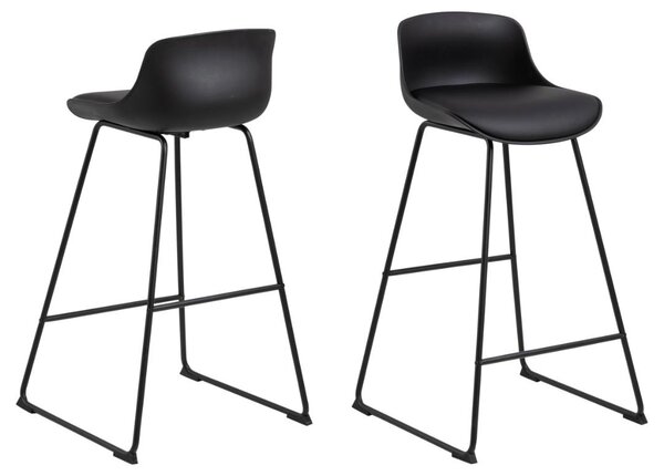 Scaun de bar Tina, Negru, 94x43x49 cm