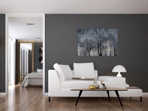 Tablou - Siluetă copac și frunze (90x60 cm)