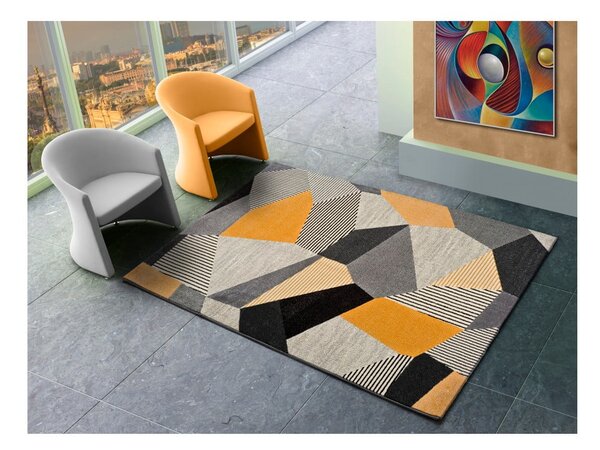 Covor Universal Gladys Sarro, 120 x 60 cm, portocaliu-gri