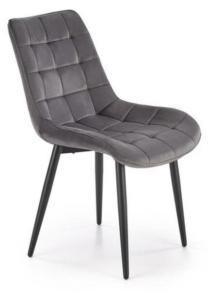 Scaun K580, gri - HLR 21, stofa catifelata/otel, 51x61x85 cm