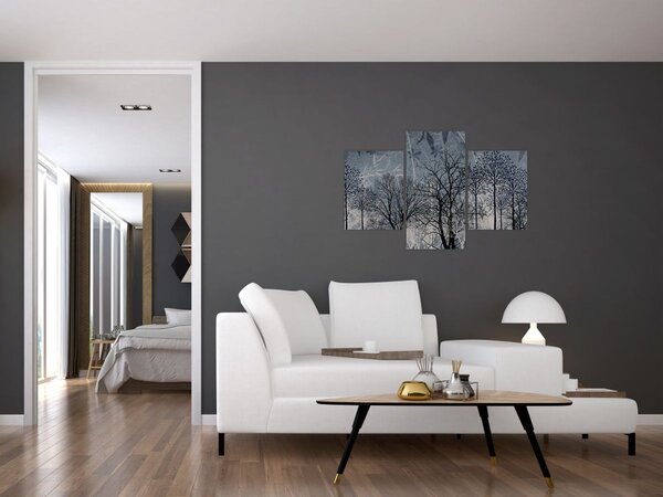 Tablou - Siluetă copac și frunze (90x60 cm)