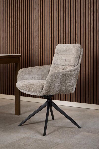 Scaun dining Roger, Gri, 90x62x67 cm