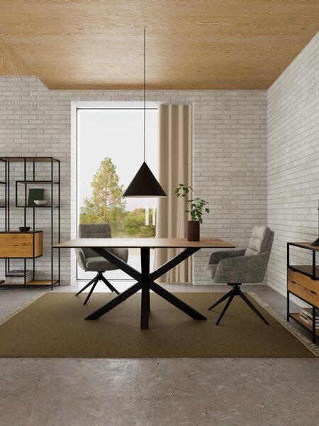 Scaun dining Roger, Gri, 90x62x67 cm