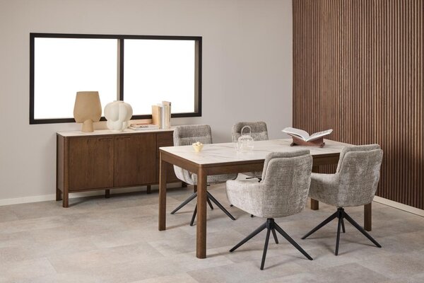 Scaun dining Roger, Gri, 90x62x67 cm
