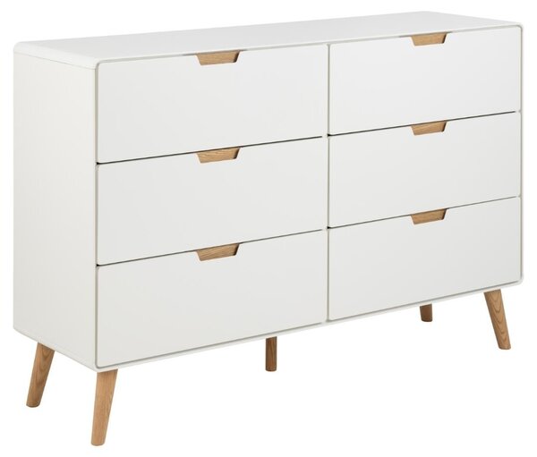 Comoda Lowell, Alb, 90x135x40 cm