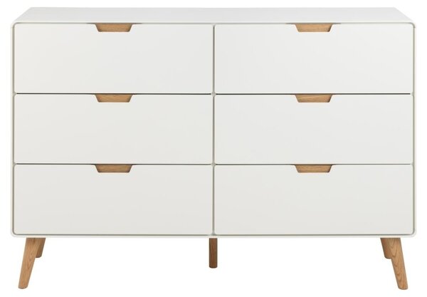Comoda Lowell, Alb, 90x135x40 cm