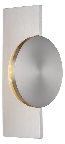 Globo Aplică de perete cu LED Jasper, înălțime 28 cm, nichel mat, metal, Metalic, Camera de zi / sufragerie, Metal, Modern