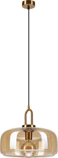 Lustră cu cablu AMAYA 1xE27/15W/230V aurie/bej fumuriu