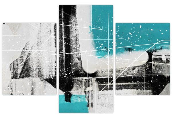 Tablou - Abstract turcoaz (90x60 cm)