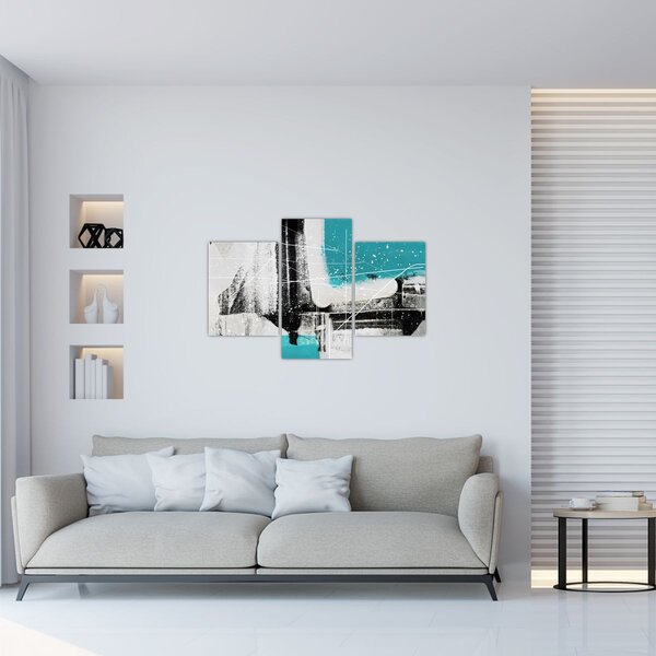 Tablou - Abstract turcoaz (90x60 cm)