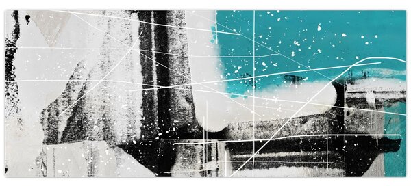 Tablou - Abstract turcoaz (120x50 cm)