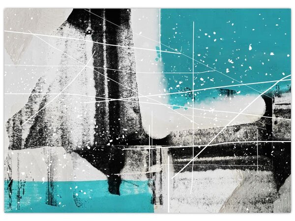 Tablou - Abstract turcoaz (70x50 cm)