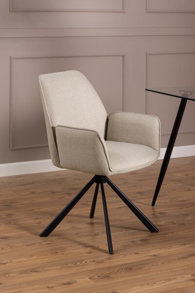 Scaun dining Glenda, Bej, 88.5x61x63 cm