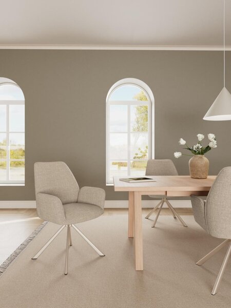Scaun dining Glenda V1, Bej, 88.5x61x63 cm