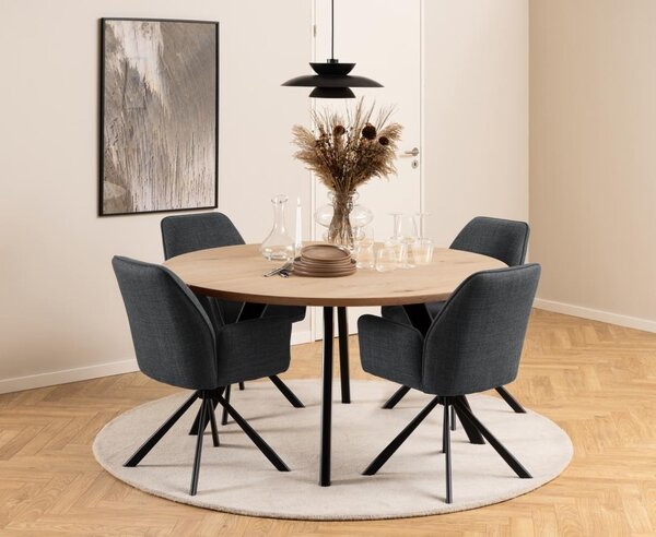 Scaun dining Glenda V1, Gri, 88.5x61x63 cm
