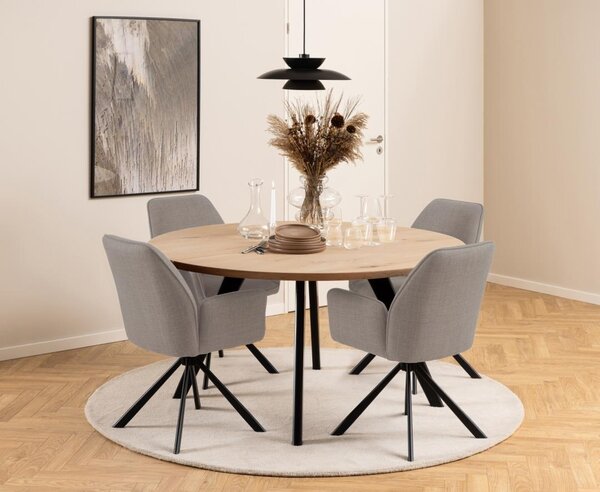 Scaun dining Glenda V2, Gri, 88.5x61x63 cm