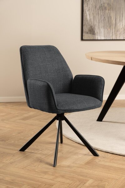 Scaun dining Glenda V1, Gri, 88.5x61x63 cm