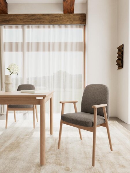 Scaun dining Calvin, Gri, 88x55x60 cm