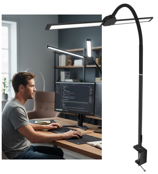 Brilagi - Lampă de birou LED reglabilă USB VARIO LED/14W/5V 3000-6000K neagră