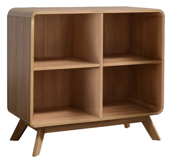 Bibliotecă în culoare naturală cu aspect de lemn de stejar 75x75 cm Caitlin – Støraa