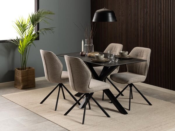 Scaun dining Aura, Bej, 88.5x51x61.5 cm