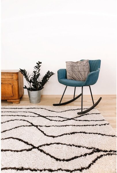 Covor alb/negru 140x200 cm Routa – Universal