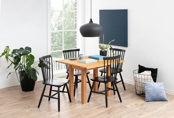 Scaun dining Riano, Negru, 86x50.5x49.5 cm