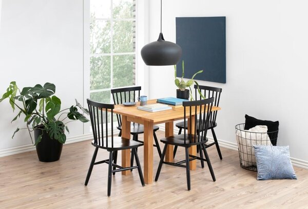 Scaun dining Riano, Negru, 86x50.5x49.5 cm