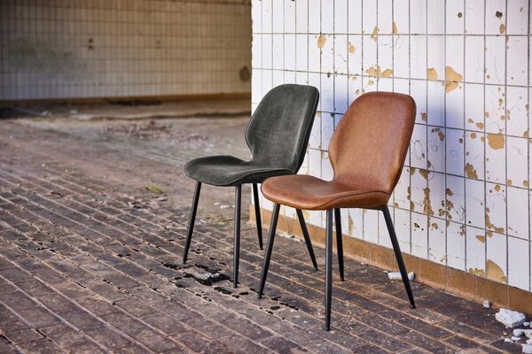 Scaun dining Femke, Gri, 85x47.5x57.5 cm