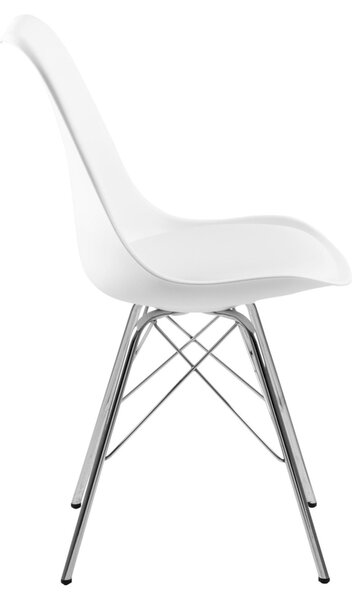 Scaun dining Eris, Alb, 85.5x48.5x54 cm