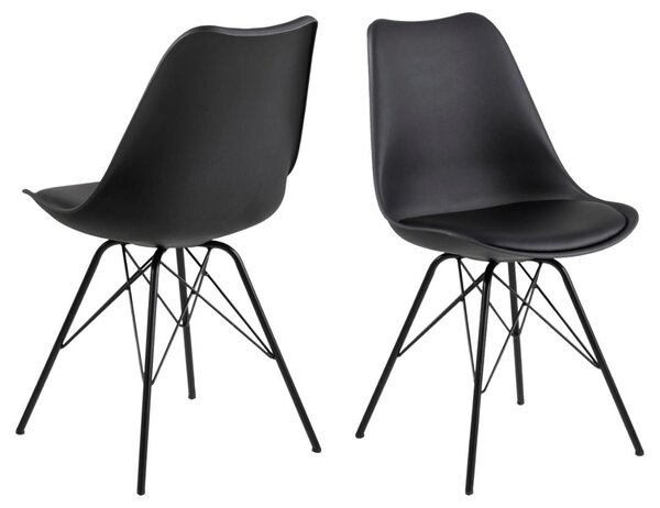 Scaun dining Eris, Negru, 85.5x48.5x54 cm