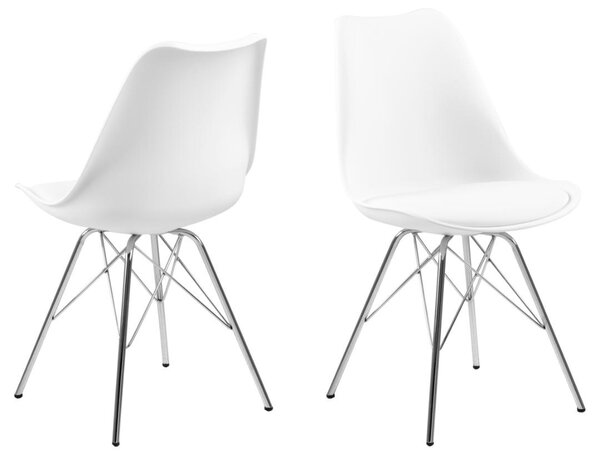 Scaun dining Eris, Alb, 85.5x48.5x54 cm